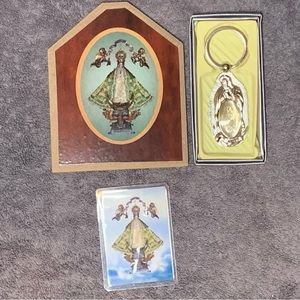 Our Lady of San Juan de Los Lagos Catholic Set (WallPlaque,PrayerCard,Keychain)
